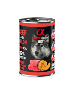 Wet Dog Food, ALPHA SPIRIT, Beef and Melon, 400g.