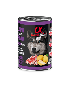 Wet Dog Food, ALPHA SPIRIT, Lamb with Pear, 400g.