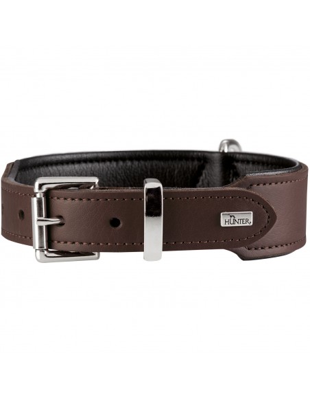 Dog collar HUNTER Basic, M (55), 41-48cm, dark brown
