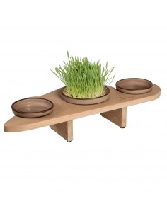 Feeding table ANYBELLY - Mouse, dark oak with frosted...