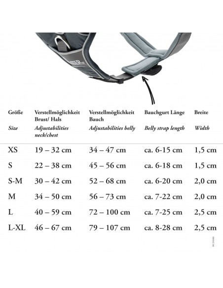 Dog harness HUNTER Divo Up, S, gray/brown