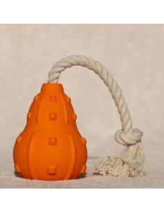 Dog toy PAW MAFIA, rubber tube with rope 11x8cm