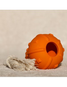 Dog toy PAW MAFIA, rubber tube with rope 11x8cm 2