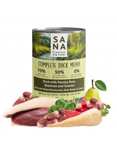 Canned food for dogs SANA - canned duck meat with parsley...