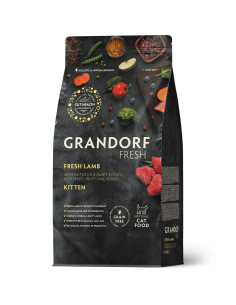 GRANDORF FRESH sausā barība KAĶĒNIEM, svaiga JĒRA gaļa ar...
