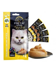 Kaķu gardums, FINE CAT, Vistas un Garneļu pastēte, 4x15g.