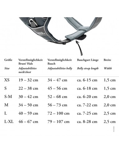 Dog Harness, HUNTER, Divo 56-73/M, dark blue/grey