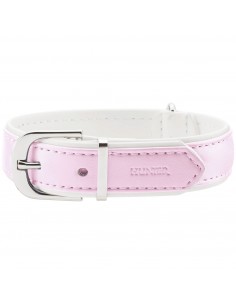 Dog collar HUNTER, Modern Art 28-34, light pink.