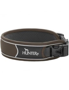 Dog collar HUNTER, Divo Reflect XL, brown/gray