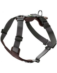 Dog harness HUNTER Aalborg Mixed M, dark brown/grey