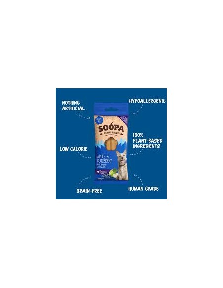 Dental Sticks, SOOPA, Apple & Blueberry, 100g.