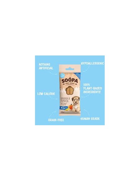 Dental Sticks, SOOPA, For Puppies, Banana & Pumpkin, 100g