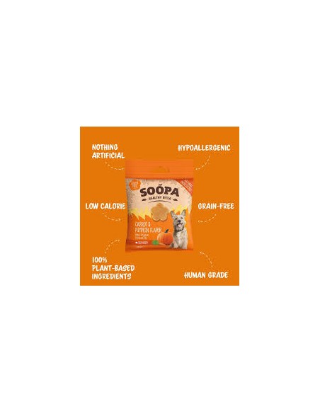 Dog Treats, SOOPA, Healthy Bites, Carrot & Pumpkin, 50g.