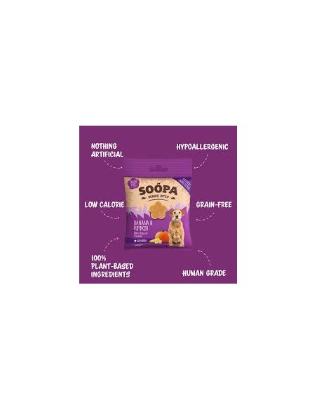 Dog Treats, SOOPA, Healthy Bites, For Seniors, Pumpkin, Banana & Flaxseed, 50g.