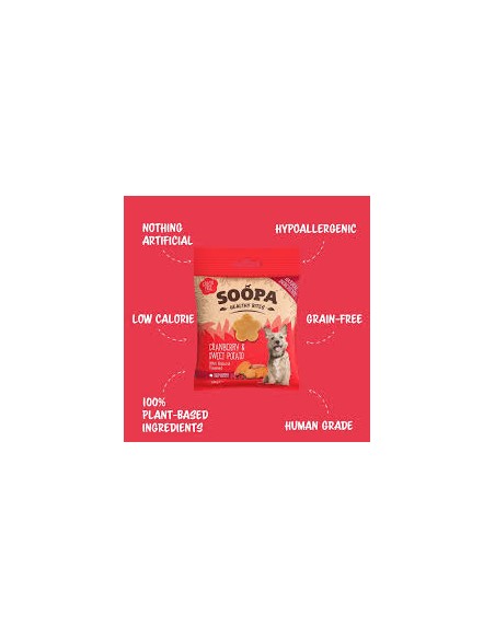 Dog Treats, SOOPA, Healthy Bites, Sweet potato & Cranberry, 50g.