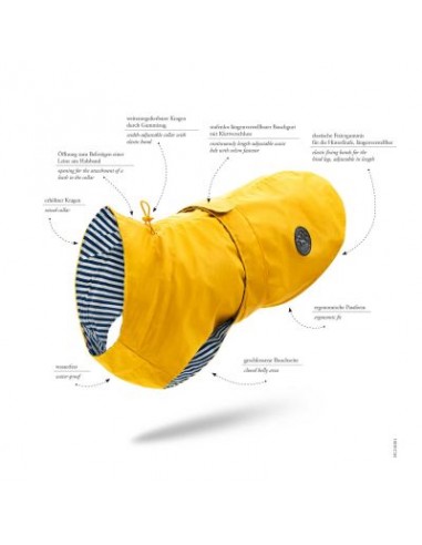 Dog Raincoat, HUNTER, Milford 65, yellow.