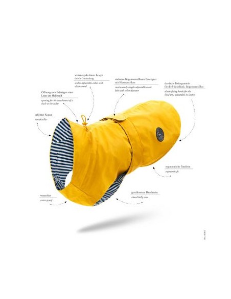 Dog Raincoat, HUNTER, Milford 65, yellow.