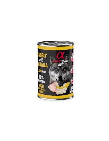Wet Dog Food, ALPHA SPIRIT, Rabbit with Banana,...