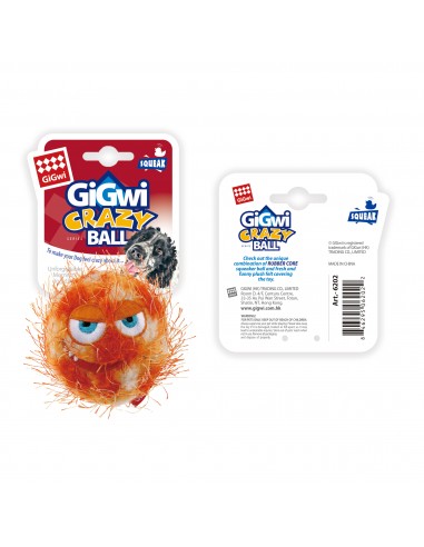 Dog toy, GiGwi, Crazy Ball, orange