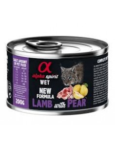Canned cat food, ALPHA SPIRIT, lamb and pear, 200gr.