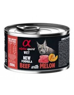 Canned cat food, ALPHA SPIRIT, beef and melon, 200gr.