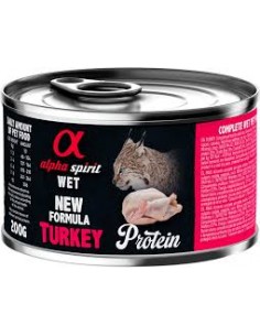 Canned sterilized cat food, ALPHA SPIRIT, turkey, 200gr.