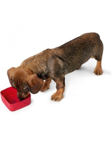 Foldable dog bowl, HUNTER, List, red, 590ml