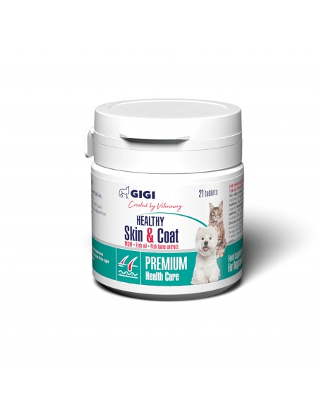 Food Supplement for dogs and cats GiGi - Healthy Skin & Coat, for skin and fur, 21 Tab