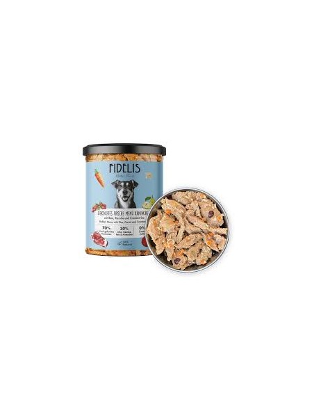 Canned Dog Food, FIDELIS, Rabbit with Rice, Carrots and Cranberries, 400g.