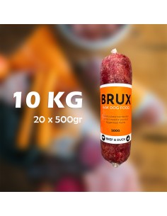 Raw Dog Food BRUX - BEEF & DUCK, 10kg, (20 x 500gr)