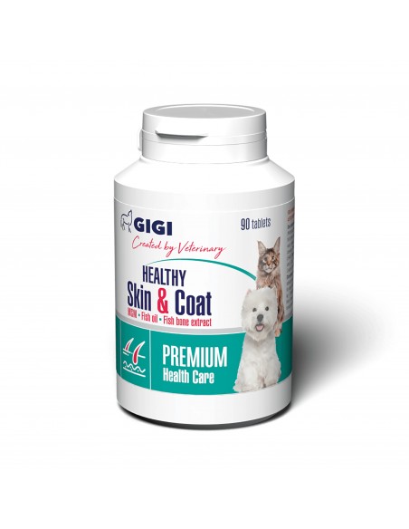 Food Supplement for dogs and cats GiGi - Healthy Skin & Coat, for skin and fur, 90Tab