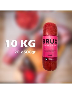Raw dog Food BRUX - TURKEY MONO protein, 10kg, (20 x 500gr)