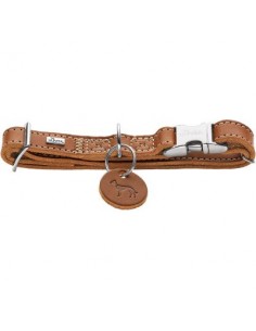 Dog collar, HUNTER AALBORG Alu-Strong, Cognac