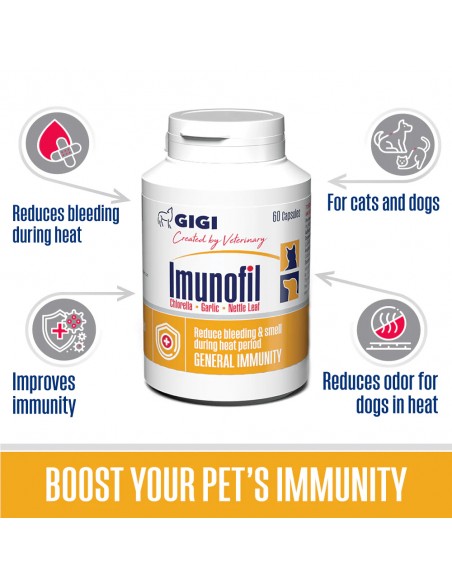 Food Supplements for dogs and cats GiGi - Imunofil, for dog and cat immunity, 30Tab