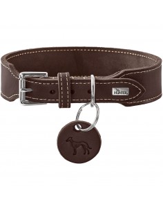Dog collar, HUNTER AALBORG Extra wide, Dark brown