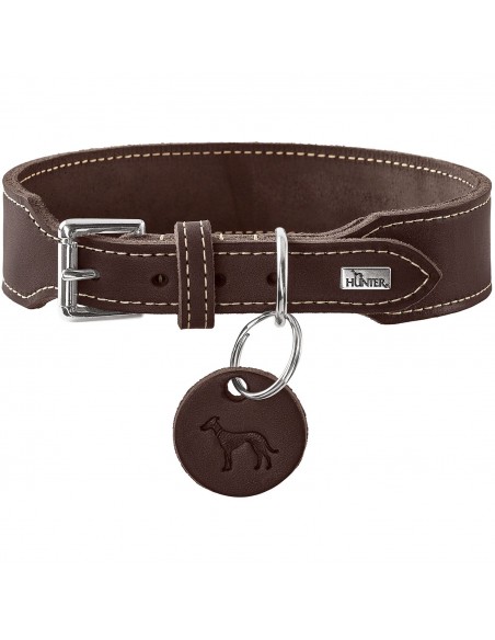 Dog collar, HUNTER AALBORG Extra wide, Dark brown