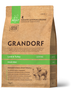 Dry food for small dogs GRANDORF - Adult Mini Lamb, 3 kg.