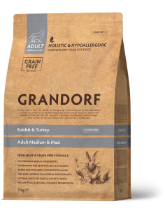 Dry dog ​​food GRANDORF - Rabbit & Turkey, 3 kg.