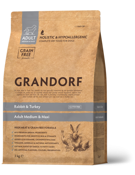 Dry dog ​​food GRANDORF - Rabbit & Turkey, 1 kg.