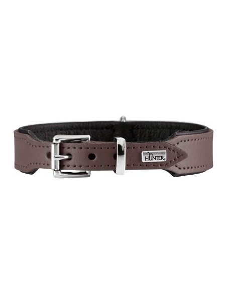 Dog collar, HUNTER Basic, brown/black