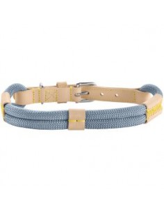 Dog collar, HUNTER Malia, Dove blue/Natural 2