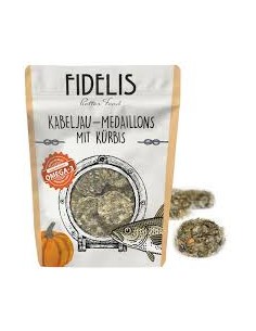 Gardumi suņiem, FIDELIS - Mencu medalijoni ar ķirbi, 100 gr.