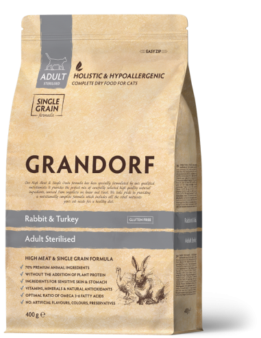 Dry food for cats, GRANDORF, Rabbit&Turkey, for...