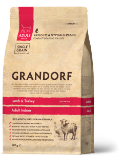 Sausā barība GRANDORF - Lamb & Turkey Adult Indoor, 400...