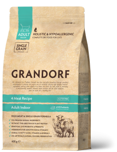 Sausā barība GRANDORF - 4 Meat Adult Indoor, 400 gr,...