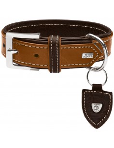 Dog collar, HUNTER, Tara, cognac/dark brown