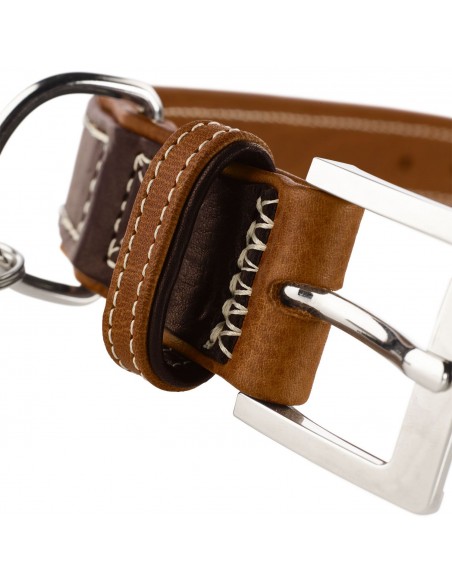 Dog collar, HUNTER, Tara,dark brown/cognac