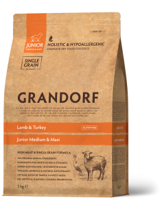 Dry ​​food for juniors, GRANDORF - Lamb and turkey, 1kg.