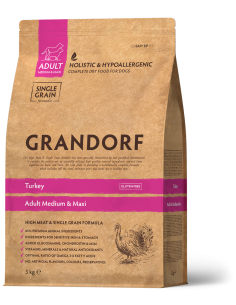 Dry dog ​​food GRANDORF - Adult Turkey, for medium and...