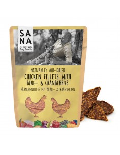 Dog treats, SANA, chicken fillets with blueberries and...